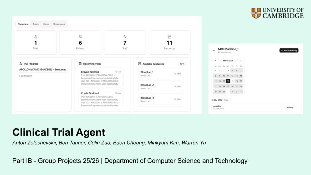 Title card from the Clinical Trial Agent project video