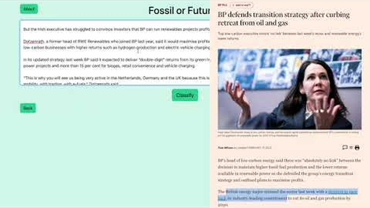Title card from the Fossil or Future? project video