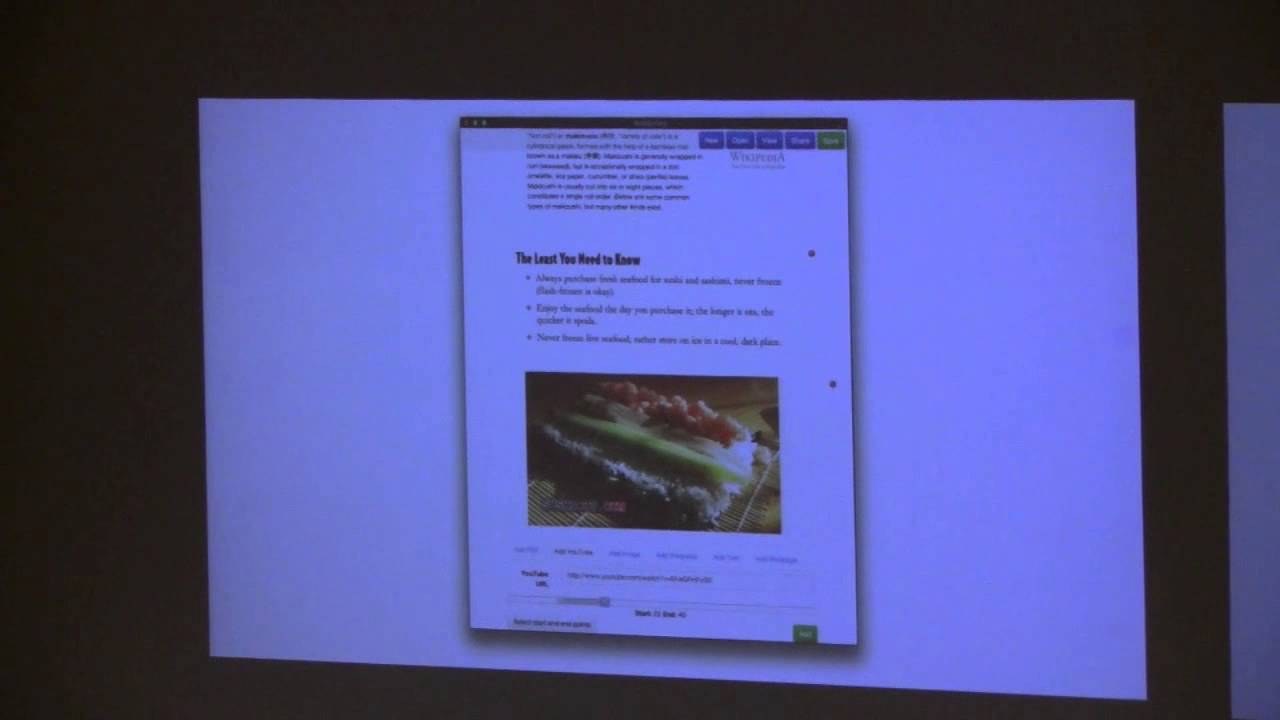 Title card from the The technical textbook of the future project video
